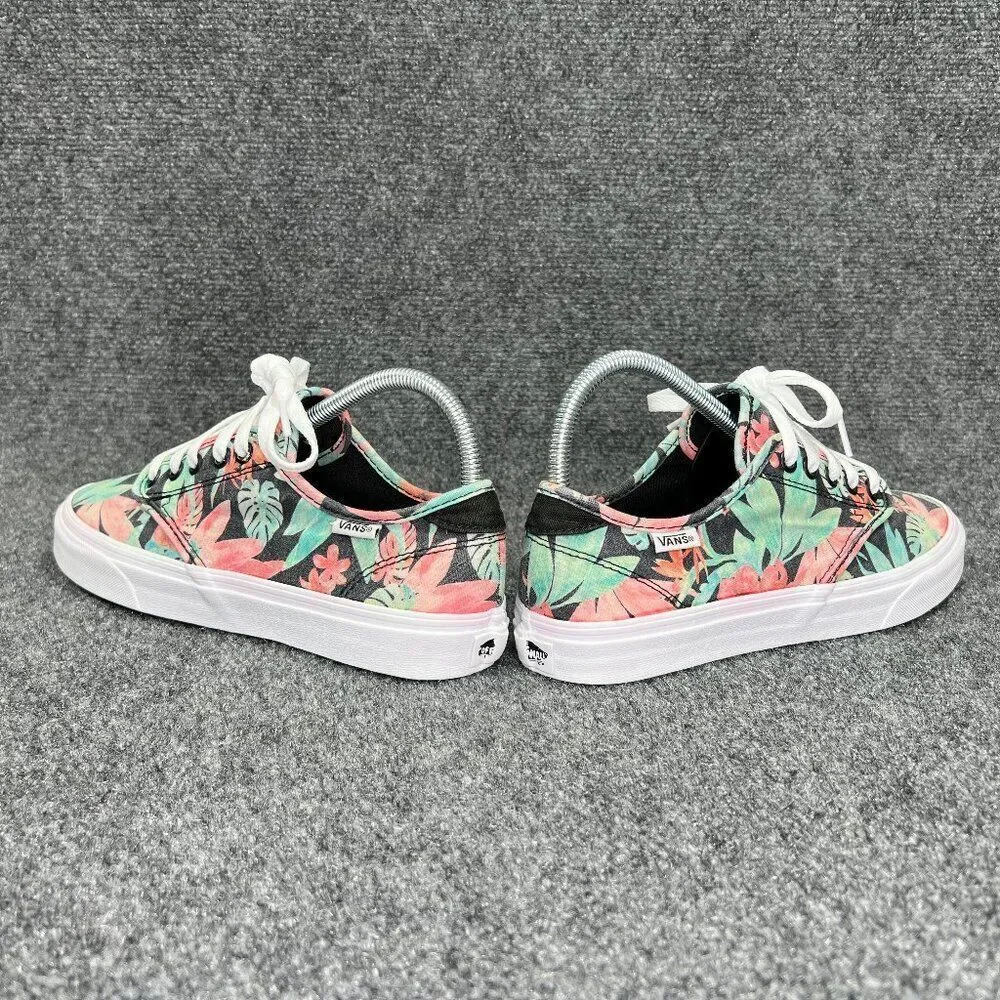 Vans Shoes Womens Size 8 Red Green Black Floral Print Low Athletic Skate Sneakes